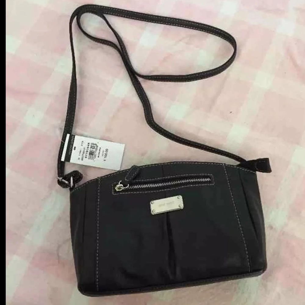 Nine West genuine black leather shoulder bag.